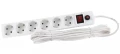 Изображение товара Фильтр сетевой UNIVersal 967U 5м 6 гнезд 2200Вт, с заземлением, белый