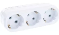 Изображение товара Тройник плоский UNIVersal А30 3 гнезда, сила тока 16А, с заземлением, цвет - белый
