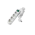 Изображение товара Удлинитель LEZARD Letitia 721-0403-402, розетки - 4 шт, длина кабеля - 3 м, ток номинальный - 16 А, мощность максимальная - 3500 Вт, IP20, с заземлением и выключателем, белый