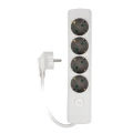 Изображение товара Удлинитель JazzWay ET, розетки - 4 шт, длина кабеля - 3 м, ток номинальный - 16 А, мощность максимальная - 4000 Вт, IP20, с заземлением и выключателем, белый