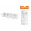 Изображение товара Удлинитель TDM У4, розетки - 4 шт, длина кабеля - 5 м, ток номинальный - 10 А, мощность максимальная - 2200 Вт, IP00, без заземления, белый