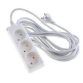 Изображение товара Удлинитель TDM У3, розетки - 3 шт, длина кабеля - 3 м, ток номинальный - 10 А, мощность максимальная - 2200 Вт, IP00, без заземления, белый