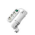 Изображение товара Удлинитель LEZARD Letitia 721-0305-302, розетки - 3 шт, длина кабеля - 5 м, ток номинальный - 16 А, мощность максимальная - 3500 Вт, IP20, с заземлением и выключателем, белый