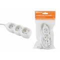 Изображение товара Удлинитель TDM У03, розетки - 3 шт, длина кабеля - 5 м, ток номинальный - 16 А, мощность максимальная - 3500 Вт, IP00, с заземлением, белый