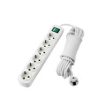 Изображение товара Удлинитель LEZARD Letitia 721-0605-602, розетки - 6 шт, длина кабеля - 5 м, ток номинальный - 16 А, мощность максимальная - 3500 Вт, IP20, с заземлением и выключателем, белый
