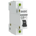 Изображение товара Автоматический выключатель однополюсный EKF Basic ВА47-29 1P 25А (С) 4.5kА, сила тока 25 А, тип расцепления С, отключающая способность 4.5 kА