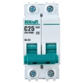 Изображение товара Автоматический выключатель двухполюсный Schneider Electric DEKraft ВА-101 2Р 25А (С) 4.5кА, сила тока 25 А, тип расцепления C, переменный, отключающая способность 4.5 kА