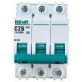 Изображение товара Автоматический выключатель трехполюсный Schneider Electric DEKraft ВА-101 3Р 25А (С) 4.5кА, сила тока 25 А, тип расцепления C, переменный, отключающая способность 4.5 kА