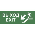 Изображение товара Этикетка самоклеящаяся ВЫХОД-EXIT из ПВХ 350х130 мм для аварийных светильников