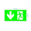 Изображение товара Этикетка самоклеящаяся INFO-SSA-118 259х135 мм с символом человек стрелка вниз для выхода