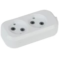 Изображение товара Колодка розеточная ЭРА KX 220 В, 16 А, 3500 Вт, 2 розетки, без заземления, сечение - до 2x1 мм², цвет - белый