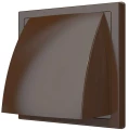 Изображение товара Выход стенной ERA 1515К10ФВ диаметр D100 мм вытяжной с обратным клапаном, с фланцем, корпус - ASA-пластик, цвет - коричневый