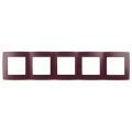 Изображение товара Рамка ЭРА 12 12-5005-25 5 постов 365х81х9 мм, корпус - пластик, монтаж - универсальный, цвет - бордо