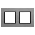 Изображение товара Рамка ЭРА Elegance 14-5202-42 2 поста 92х163х10 мм, корпус - металл, монтаж - универсальный, цвет - титан/антрацит