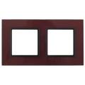 Изображение товара Рамка ЭРА Elegance 14-5102-25 2 поста 92х163х10 мм, корпус - стекло, монтаж - универсальный, цвет - бордо/антрацит