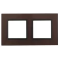 Изображение товара Рамка ЭРА Elegance 14-5102-13 2 поста 92х163х10 мм, корпус - стекло, монтаж - универсальный, цвет - бронза/антрацит