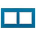 Изображение товара Рамка ЭРА Elegance 14-5102-28 2 поста 92х163х10 мм, корпус - стекло, монтаж - универсальный, цвет - голубой/белый