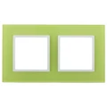 Изображение товара Рамка ЭРА Elegance 14-5102-26 2 поста 92х163х10 мм, корпус - стекло, монтаж - универсальный, цвет - лайм/белый