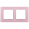 Изображение товара Рамка ЭРА Elegance 14-5102-30 2 поста 92х163х10 мм, корпус - стекло, монтаж - универсальный, цвет - розовый/белый