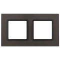 Изображение товара Рамка ЭРА Elegance 14-5102-32 2 поста 92х163х10 мм, корпус - стекло, монтаж - универсальный, цвет - серый/антрацит Б0034504