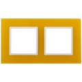 Изображение товара Рамка ЭРА Elegance 14-5102-21 2 поста 92х163х10 мм, корпус - стекло, монтаж - универсальный, цвет - желтый/белый