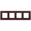 Изображение товара Рамка ЭРА Elegance 14-5104-25 4 поста 92х304х10 мм, корпус - стекло, монтаж - универсальный, цвет - бордо/антрацит