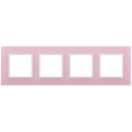 Изображение товара Рамка ЭРА Elegance 14-5104-30 4 поста, стекло, универсальный монтаж, цвет розово-белый