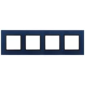 Изображение товара Рамка ЭРА Elegance 14-5104-29 4 поста 92х304х10 мм, корпус - стекло, монтаж - универсальный, цвет - синий/антрацит