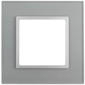 Изображение товара Рамка ЭРА Elegance 14-5101-03 1 пост 92х92х10 мм, корпус - стекло, монтаж - универсальный, цвет - алюминий
