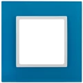 Изображение товара Рамка ЭРА Elegance 14-5101-28 1 пост 92х92х10 мм, корпус - стекло, монтаж - универсальный, цвет - голубой/белый