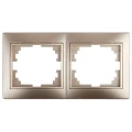 Изображение товара Рамка ЭРА Plano 1-502-04 2 поста 153х81х7 мм, корпус - пластик, монтаж - горизонтальный, цвет - шампань Б0030095