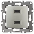 Изображение товара Розетка USB ЭРА 12 12-4110-15 скрытая установка 2хUSB 5В 2.1А IP20 перламутр