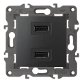 Изображение товара Розетка USB ЭРА Elegance 14-4110-05 скрытая установка 2хUSB 5В 2.1А антрацит