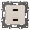 Изображение товара Розетка USB ЭРА Elegance 14-4110-02 скрытая установка 2 USB 5В 2.1А IP20 слоновая кость