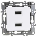Изображение товара Розетка ЭРА 12-4110 2-местная USB внутреннего монтажа белая