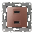 Изображение товара Розетка с USB ЭРА 12-4110 2-местная медь внутренний монтаж