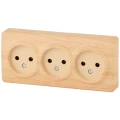 Изображение товара Розетка ЭРА Эксперт 11-2207 3х2P, 16A-250В, IP20, 3-местная, для открытой установки, без заземления, IP20, цвет - сосна