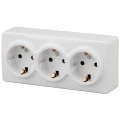 Изображение товара Розетка ЭРА Эксперт 11-2208 3х2P+E Schuko, 16A-250В, IP20, 3-местная, для открытой установки, с заземлением, IP20, цвет - белый