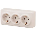 Изображение товара Розетка ЭРА Эксперт 11-2208 3х2P+E Schuko, 16A-250В, IP20, 3-местная, для открытой установки, с заземлением, IP20, цвет - слоновая кость