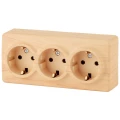Изображение товара Розетка ЭРА Эксперт 11-2208 3х2P+E Schuko, 16A-250В, IP20, 3-местная, для открытой установки, с заземлением, IP20, цвет - сосна