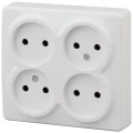 Изображение товара Розетка ЭРА Эксперт 11-2210 4х2P, 16A-250В, IP20, 4-местная, для открытой установки, без заземления, IP20, цвет - белый