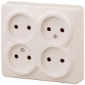 Изображение товара Розетка ЭРА Эксперт 11-2210 4х2P, 16A-250В, IP20, 4-местная, для открытой установки, без заземления, IP20, цвет - слоновая кость