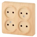 Изображение товара Розетка ЭРА Эксперт 11-2210 4х2P, 16A-250В, IP20, 4-местная, для открытой установки, без заземления, IP20, цвет - сосна