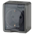 Изображение товара Розетка ЭРА Эксперт 11-2402 2P+E IP54, шторки, 16A-250В, 1-местная, для открытой установки, с заземлением, IP54, цвет - серый