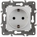 Изображение товара Розетка ЭРА Elegance 14-2102 2P+E Schuko со шторками, 16А-250В, 1-местная, для скрытой установки, с заземлением, IP20, цвет - белый