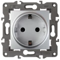 Изображение товара Розетка ЭРА Elegance 14-2102 2P+E Schuko со шторками, алюминий, 16A-250V