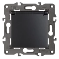 Изображение товара Розетка ЭРА Elegance 14-2103 2P+E Schuko со шторками с крышкой, 16A-250В, 1-местная, для скрытой установки, с заземлением, IP20, цвет - антрацит