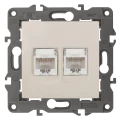 Изображение товара Розетка ЭРА Elegance 14-3108 2xRJ45 для скрытой установки, IP20, цвет - слоновая кость