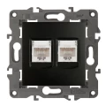 Изображение товара Розетка ЭРА Elegance 14-3108 2xRJ45 для скрытой установки, IP20, цвет - антрацит