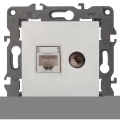 Изображение товара Розетка ЭРА Elegance 14-3110 RJ45+TV для скрытой установки, IP20, цвет - белый